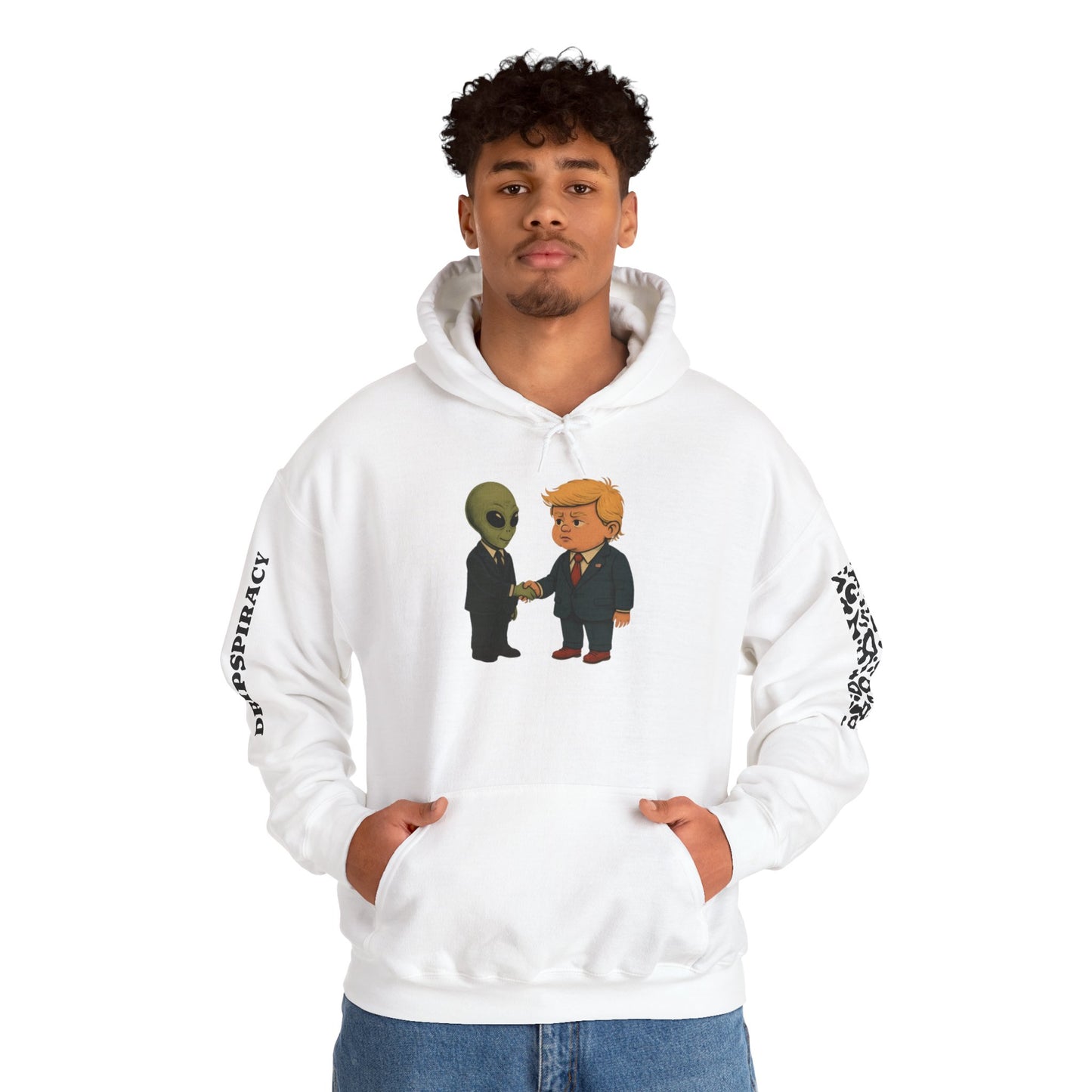 Dripspiracy Unisex Hooded Sweatshirt - Fun Alien & Politician Design
