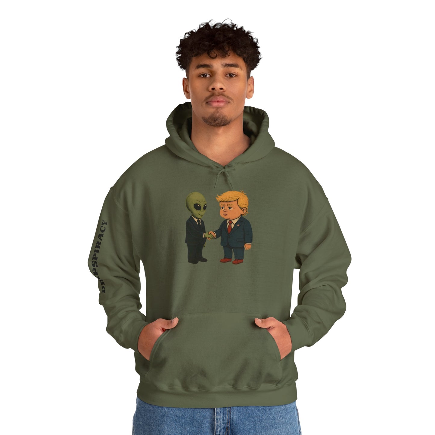 Dripspiracy Unisex Hooded Sweatshirt - Fun Alien & Politician Design