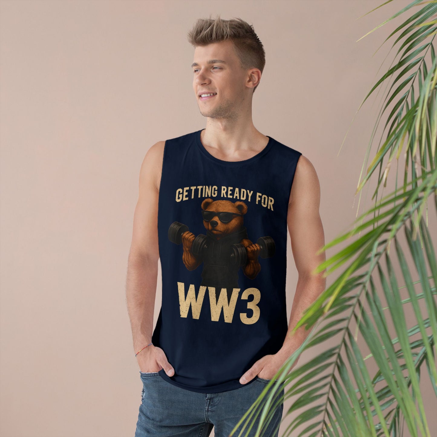 Funny Workout Tank Top - "Getting Ready for WW3"