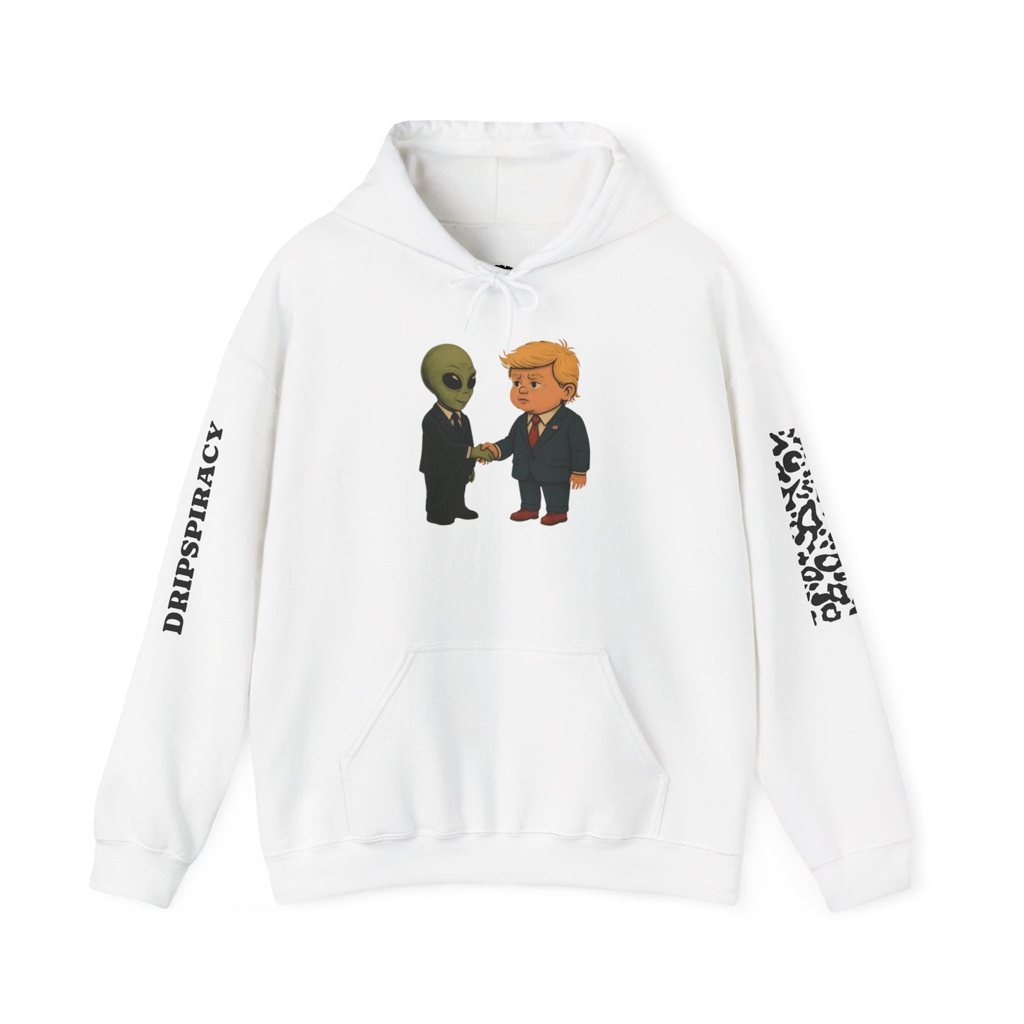 Dripspiracy Unisex Hooded Sweatshirt - Fun Alien & Politician Design
