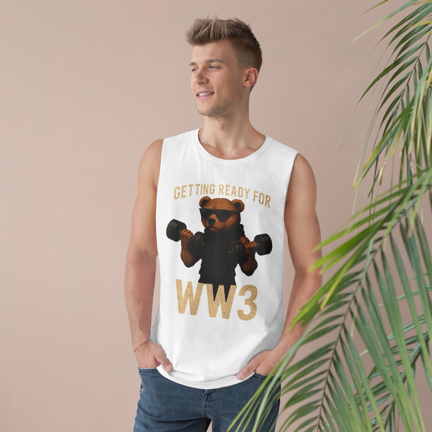 Funny Workout Tank Top - "Getting Ready for WW3"