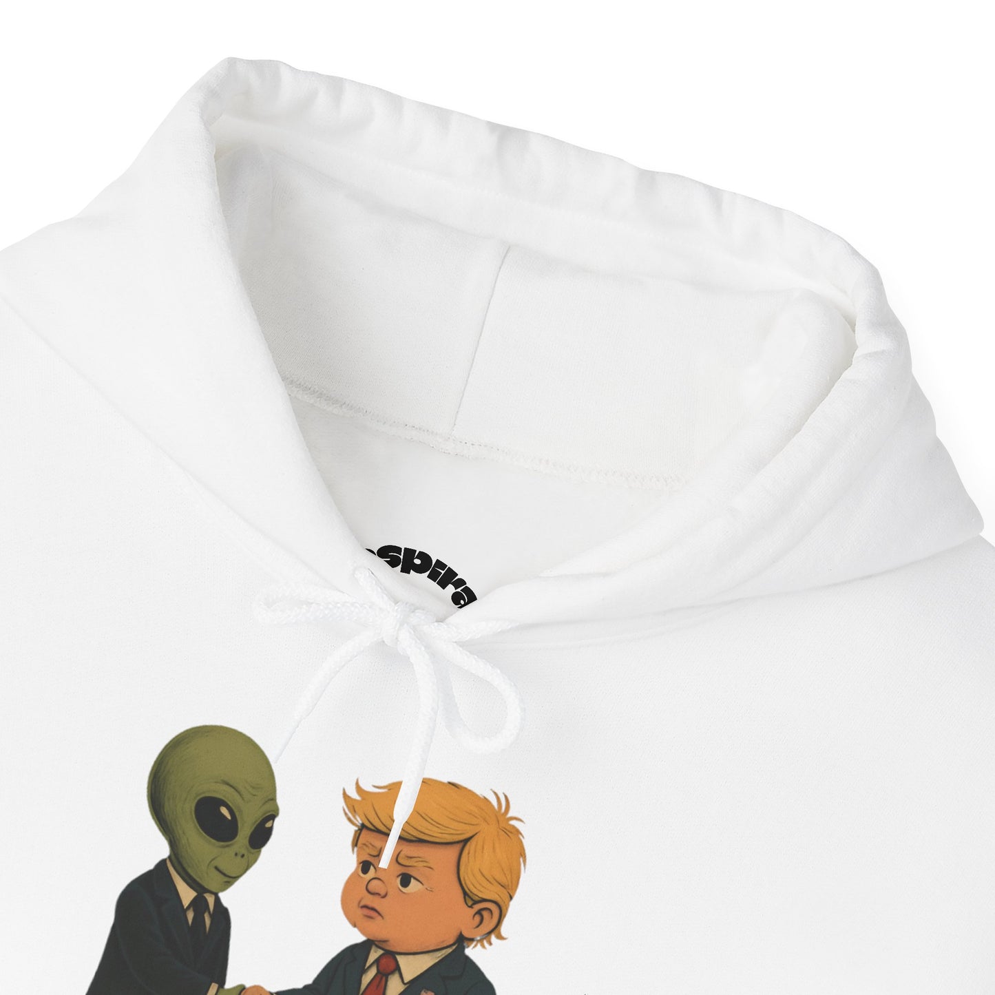 Dripspiracy Unisex Hooded Sweatshirt - Fun Alien & Politician Design