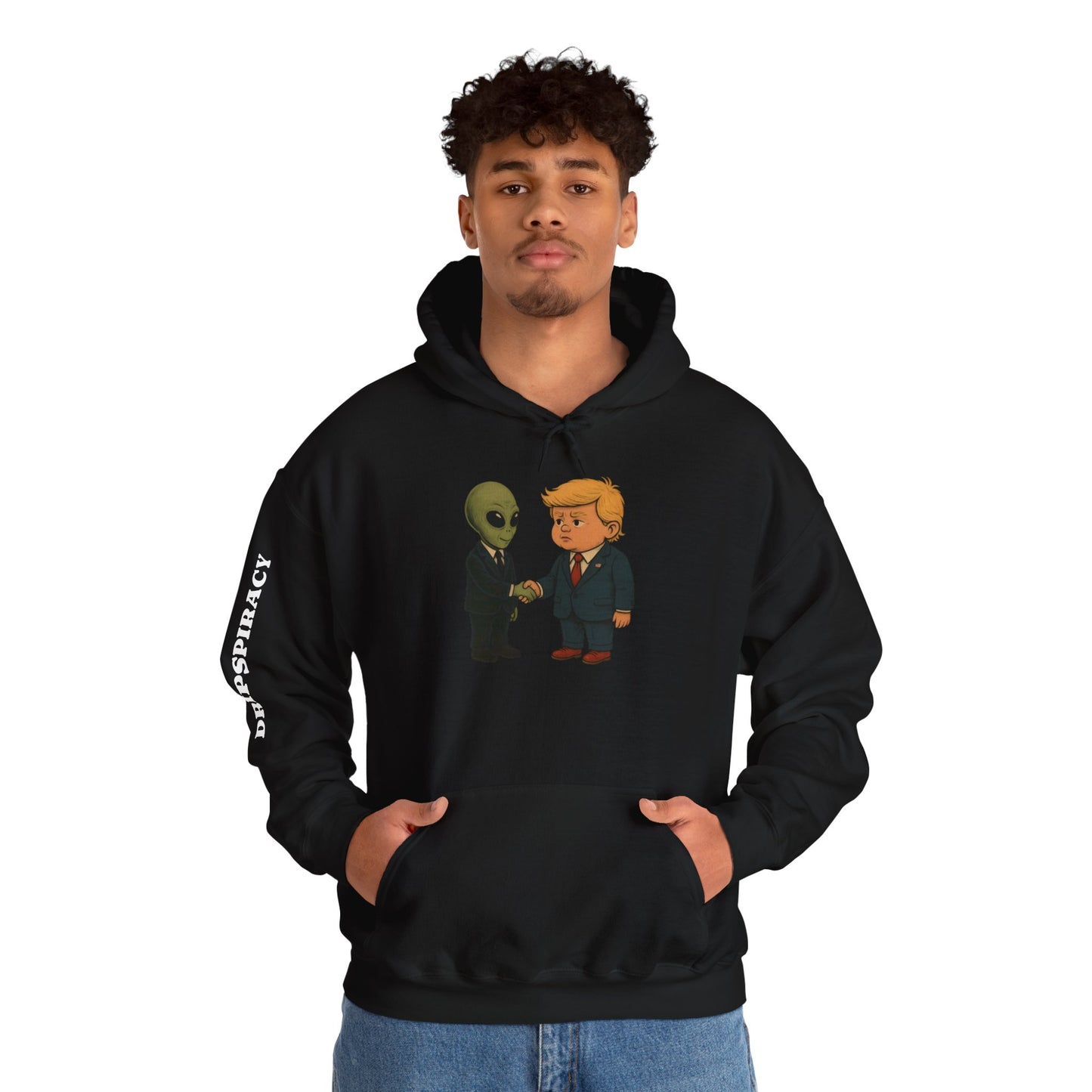 Dripspiracy Unisex Hooded Sweatshirt - Fun Alien & Politician Design