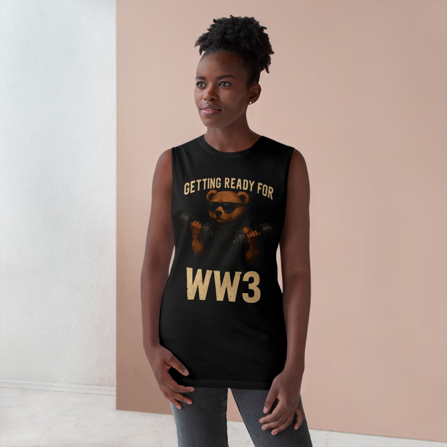 Funny Workout Tank Top - "Getting Ready for WW3"