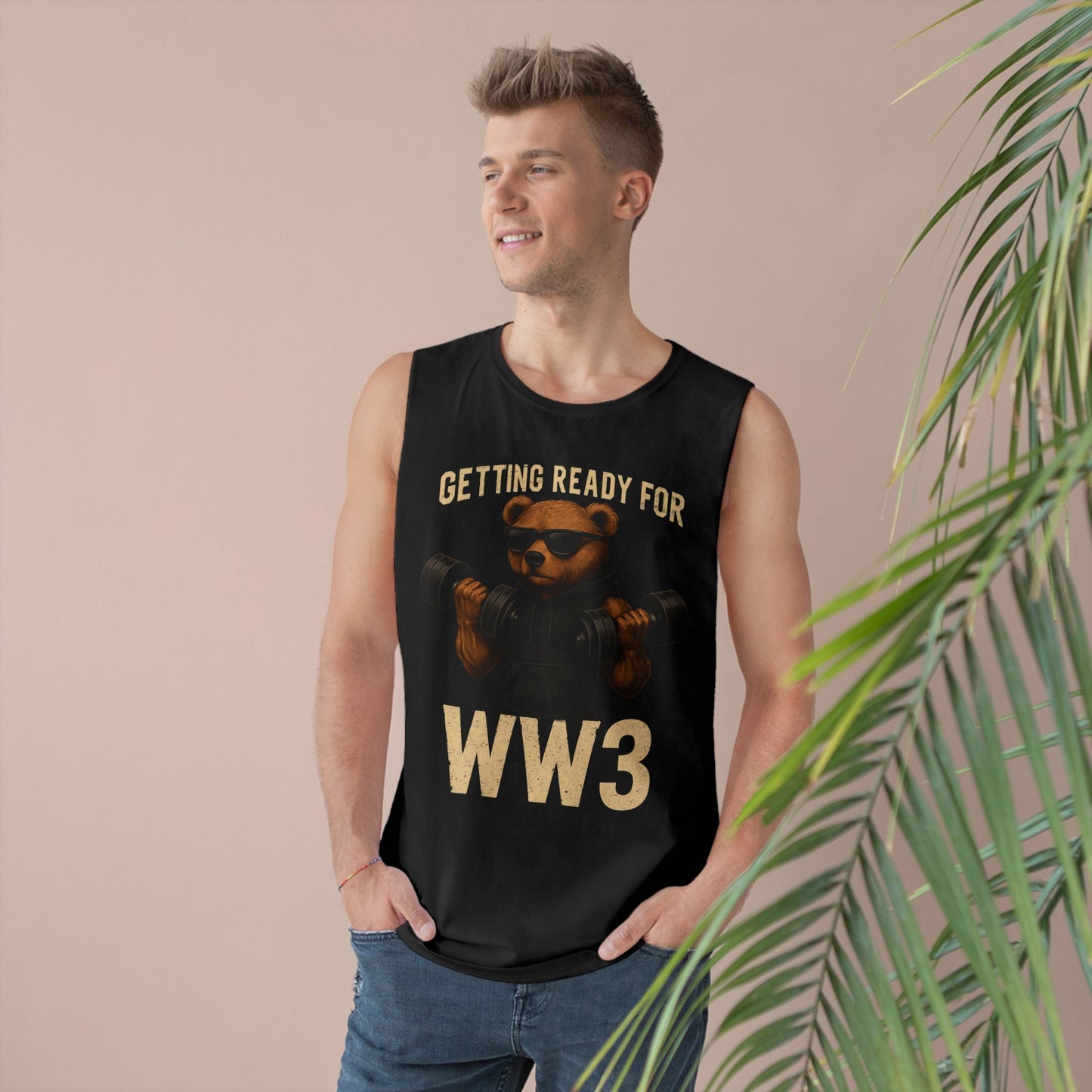 Funny Workout Tank Top - "Getting Ready for WW3"