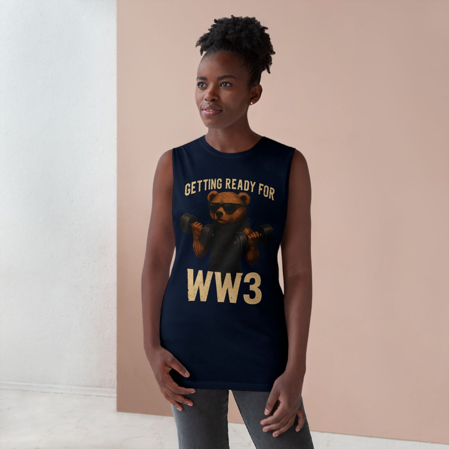 Funny Workout Tank Top - "Getting Ready for WW3"