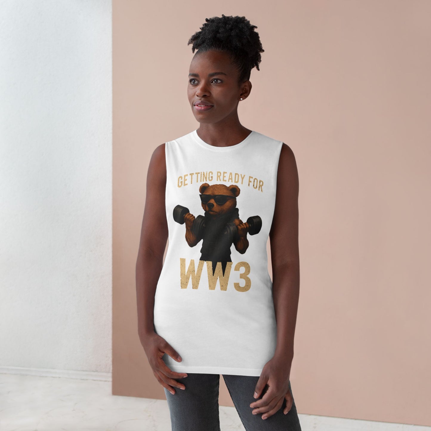 Funny Workout Tank Top - "Getting Ready for WW3"