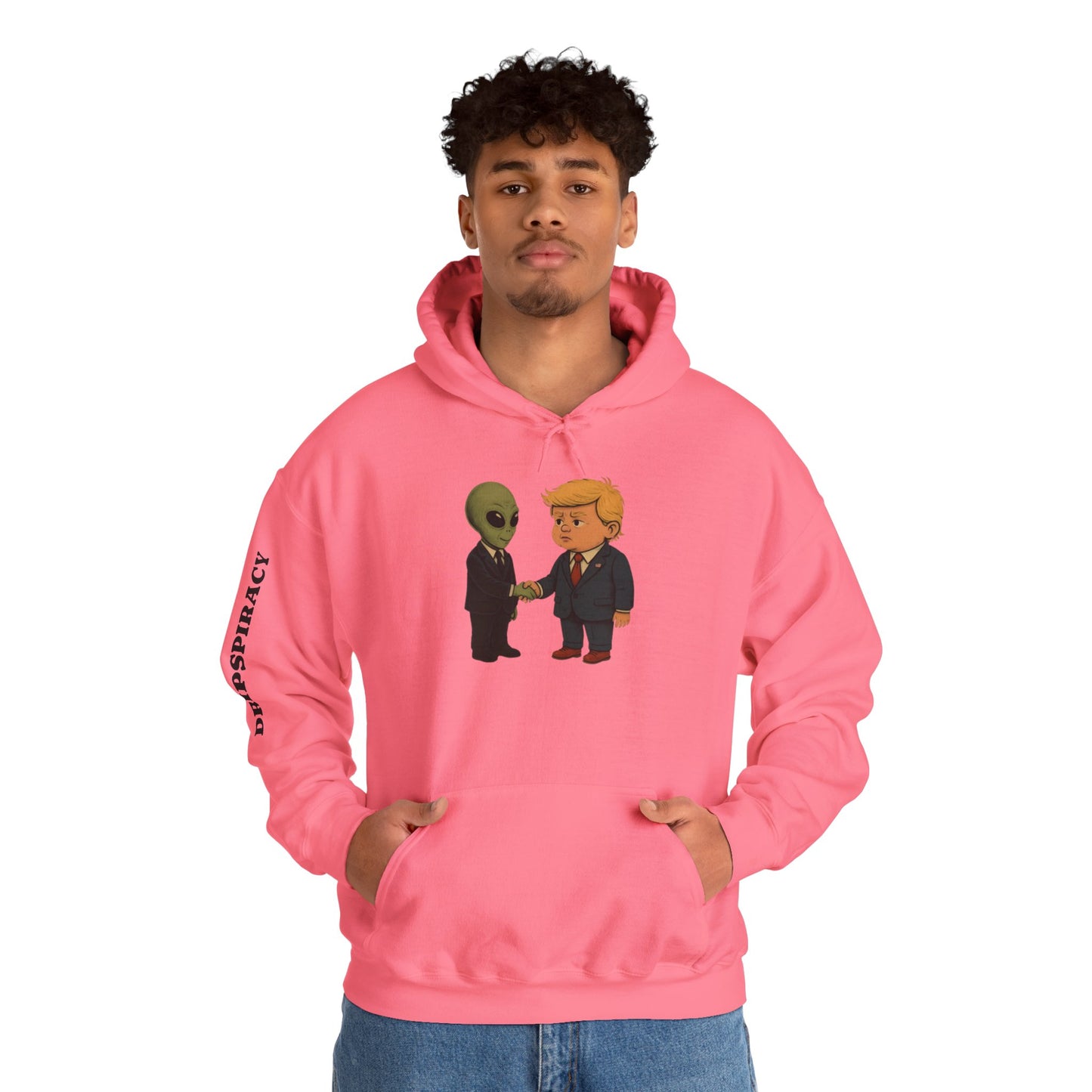 Dripspiracy Unisex Hooded Sweatshirt - Fun Alien & Politician Design