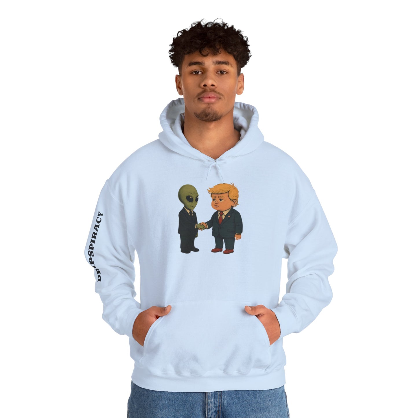 Dripspiracy Unisex Hooded Sweatshirt - Fun Alien & Politician Design