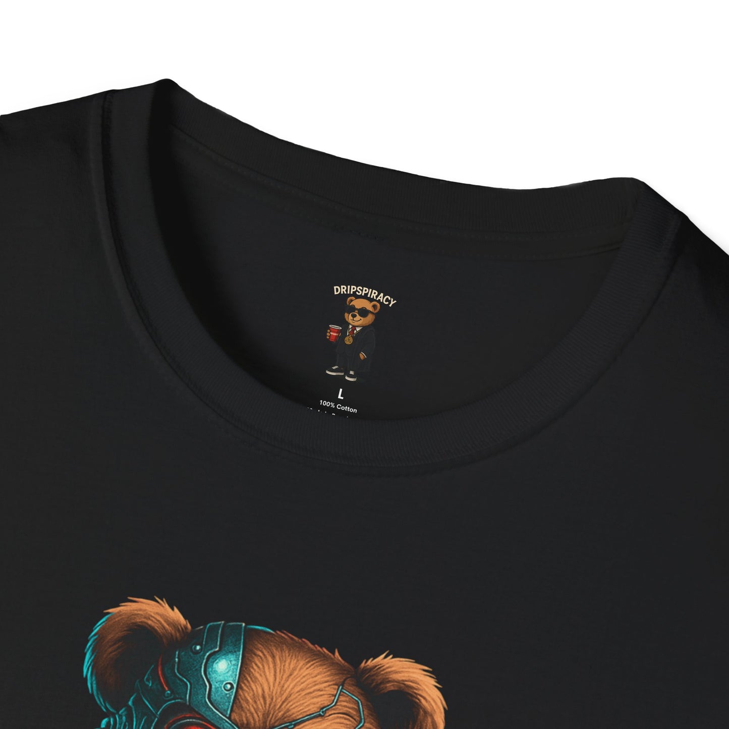 Cyborg Bear Takeover T-Shirt | Unisex Softstyle Tee for Trendsetters
