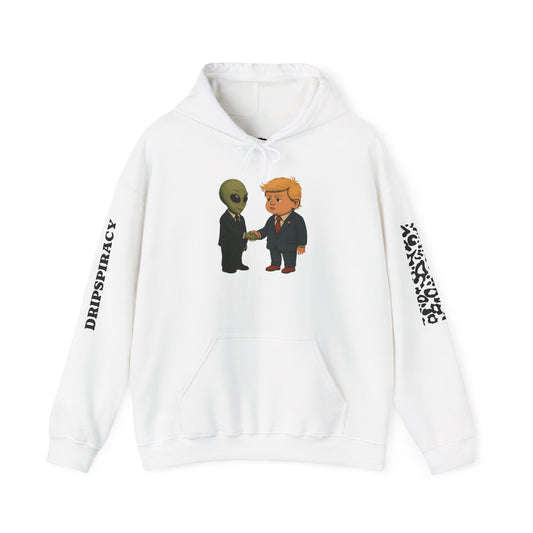 Dripspiracy Unisex Hooded Sweatshirt - Fun Alien & Politician Design