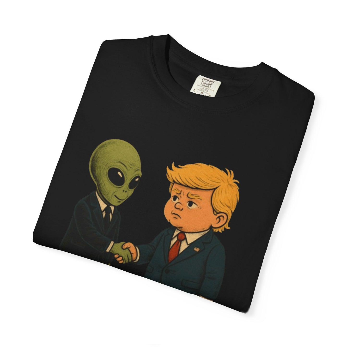 Humorous Alien-Trump T-Shirt - "No Tariffs on Mars"
