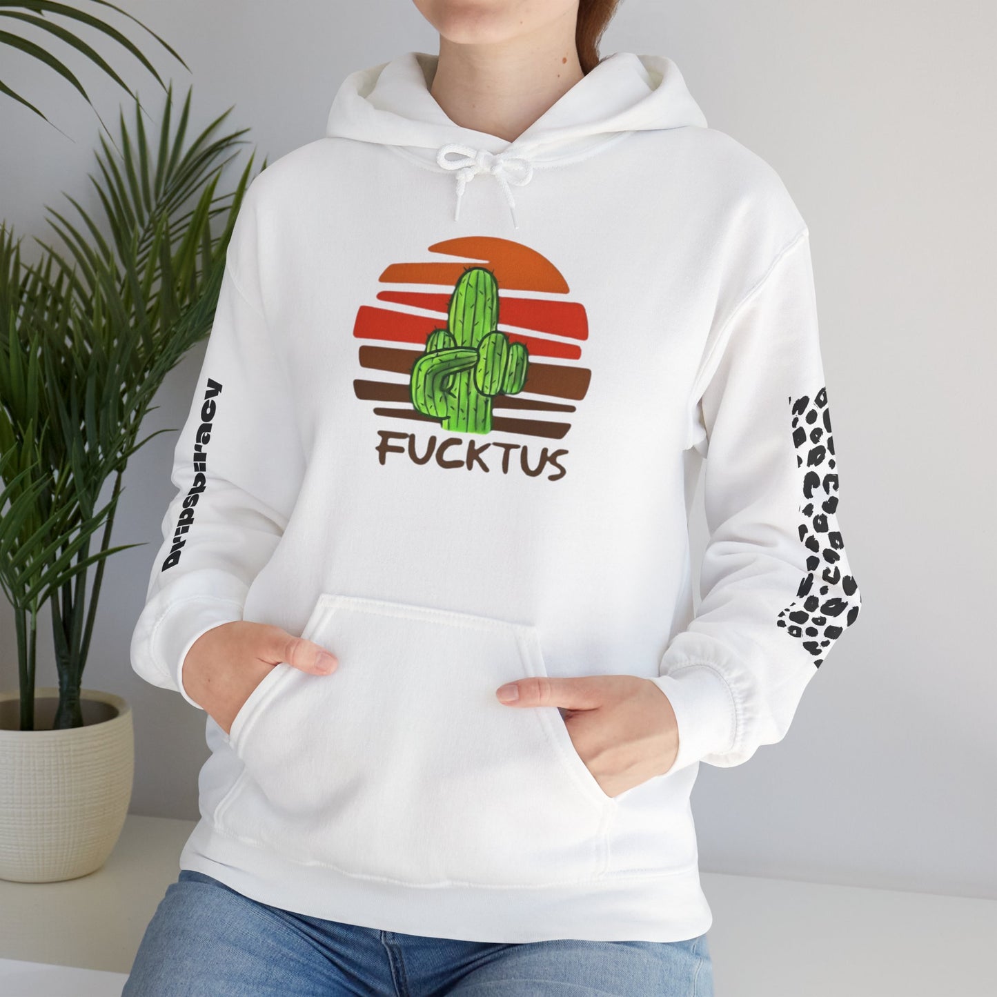 Cactus "Fucktus"& Leopard Sleeve Pullover