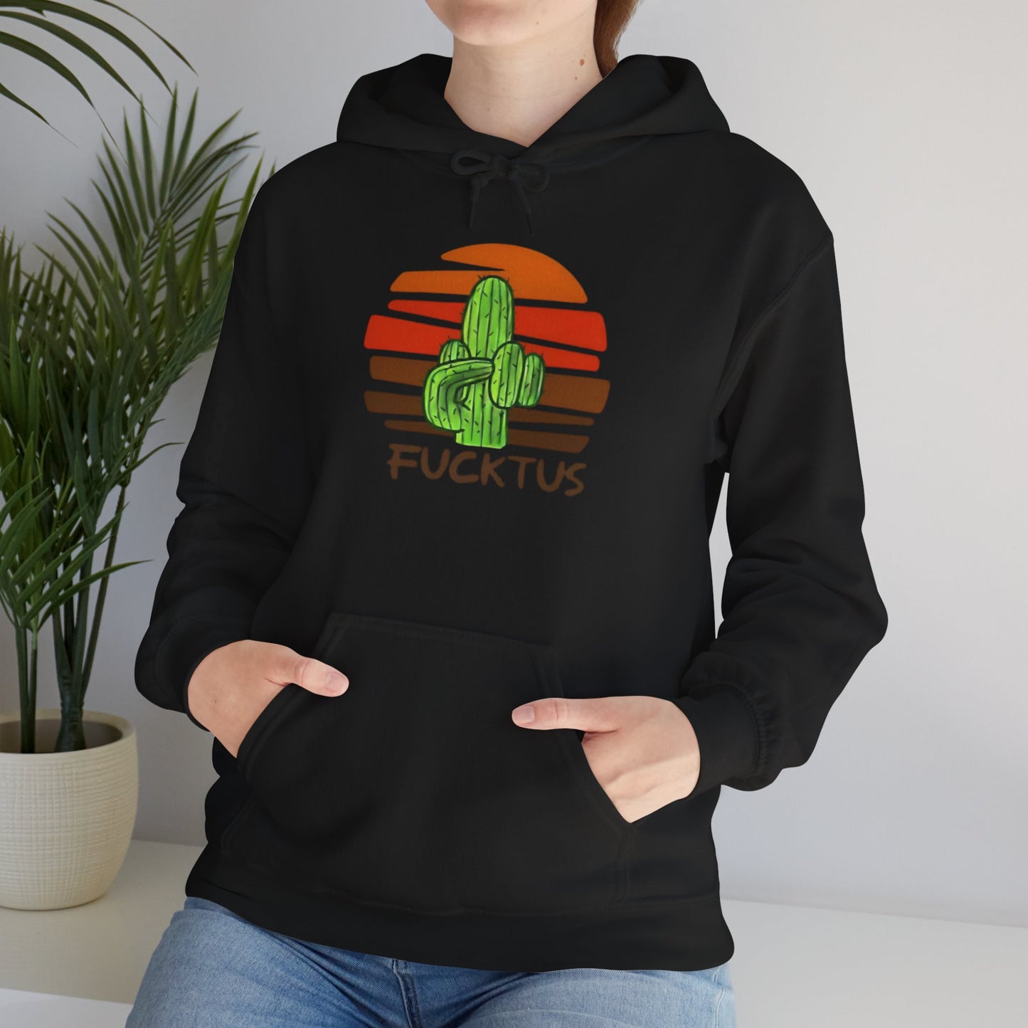 Cactus "Fucktus"& Leopard Sleeve Pullover