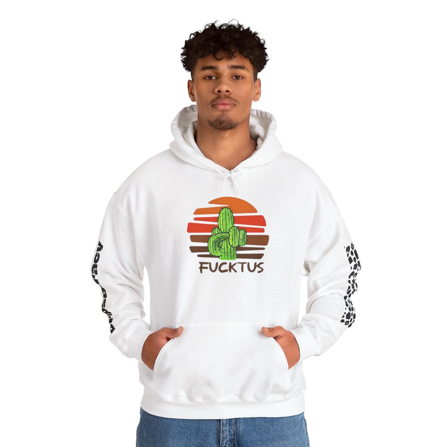 Cactus "Fucktus"& Leopard Sleeve Pullover