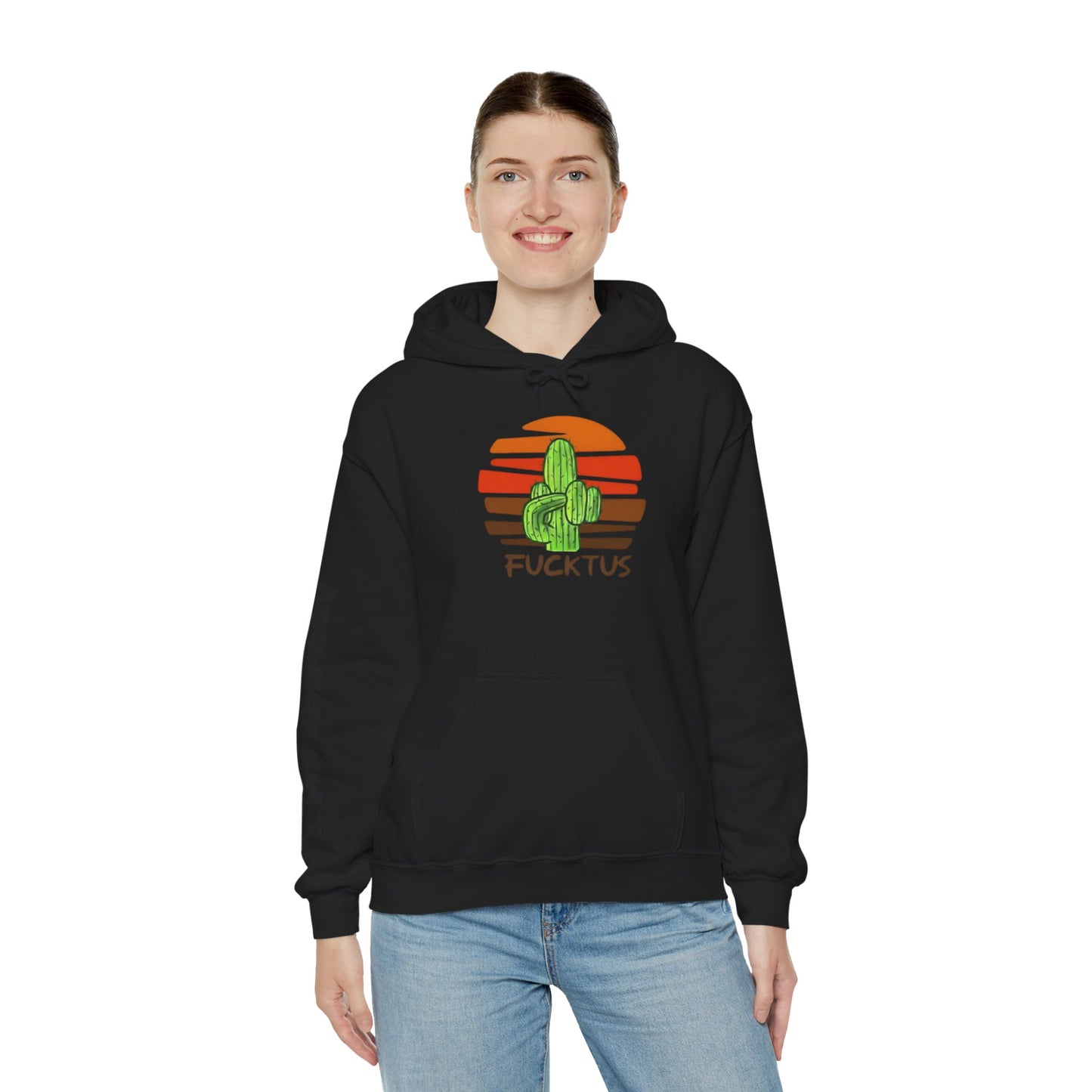 Cactus "Fucktus"& Leopard Sleeve Pullover
