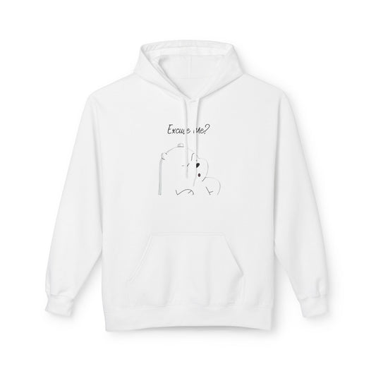 Excuse Me Bear Hoodie - Minimal Line Art Funny Graphic Pullover